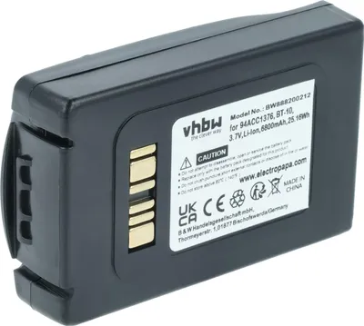 Produktbild von vhbw Akku Ersatz für Datalogic BT-10, 94ACC0112, 94ACC1376, 94ACC1377, BT-27, BT-34 für Barcodescanner POS (6800 mAh, 3,7 V, Li-Ion)