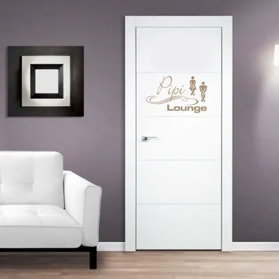 Produktbild von Wandtattoo - Wandaufkleber - Tür-/Wandtattoo "Pipi Lounge" - 50cm x 29cm braun - Dekoration Küche Wohnzimmer Wand