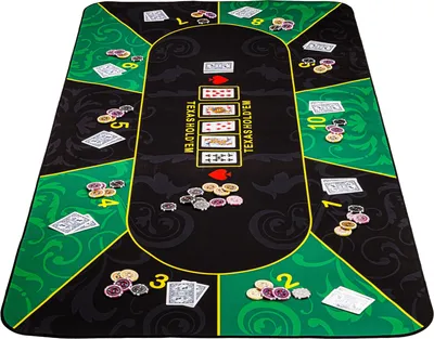 Obrázek produktu pro Skládací pokerová podložka, zelená/černá, 160 x 80 cm