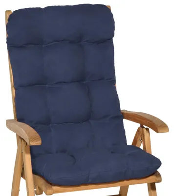 Image de Beautissu Coussin pour chaise à dossier haut Flair HL, 120 x 50 x 8 cm, bleu foncé