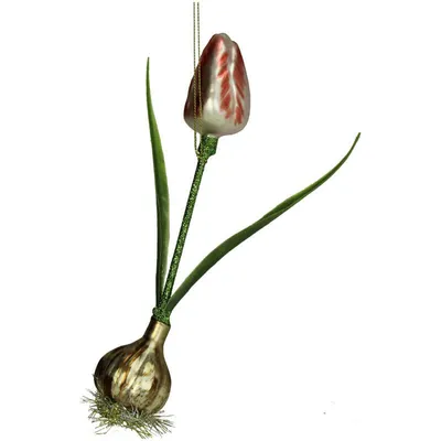 Imagen del producto de Adorno navideño para árbol de Navidad, forma de bombilla de tulipán, de vidrio, multicolor, 20,3 cm. Decoración navideña colgante, de colores
