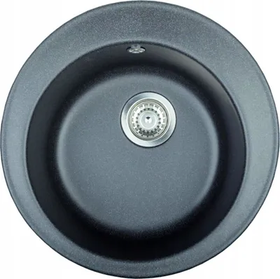 Produktbild von Küchenspüle Granit Spüle Einbauspüle Spülbecken Rund Granitspüle 49,5cm; Schwarz