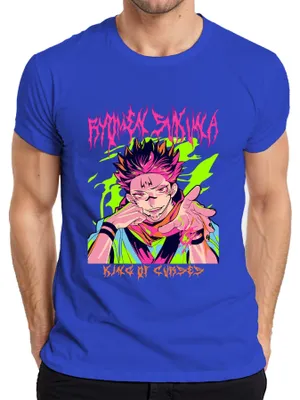 Obrázek produktu pro Pánské tričko Jujutsu Kaisen Ryomen Sukuna King of Curses Anime Aesthetics Fan, modrá, L