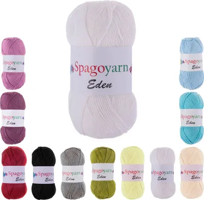 100g Strickgarn Eden Uni Häkelgarn weiß