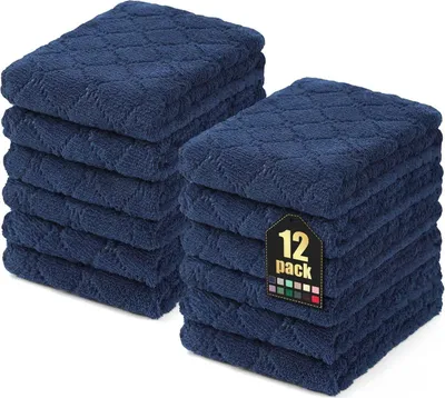 Produktbild von Mikrofasertücher 12er Pack 25x50 cm Marine Blau waschbar fusselfrei