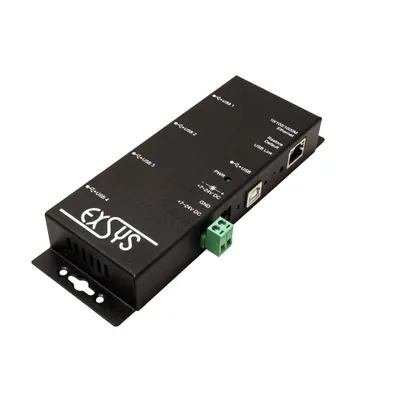 Image de EXSYS GmbH Ethernet 1Giga zu 4 x USB 2.0 Ports Metallgehäuse (EX-6002)