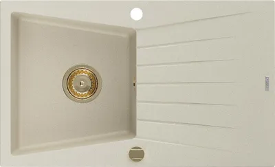 Immagine prodotto di Mexen Cesar lavello in granito a 1 vasca con scolapiatti 775 x 470 mm, beige, sifone dorato - 6514771010-69-G