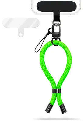 Obrázok produktu pre Wristy Edition - univerzálna šnúrka na mobilný telefón - remienok na zápästie s kovovou karabínkou - Toxic Lime Green