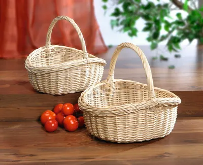 Produktbild von Bügelkorb Naturweiß weiße Vollweide groß