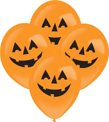 Produktbild von Amscan LED Ballons Kürbisse Halloween Deko 4 Stück orange-schwarz