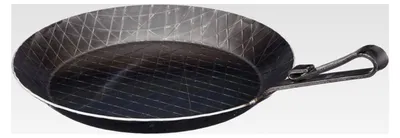 Produktbild von Servierpfanne aus Schmiedeeisen mit gebogenem flachen Hakenstiel, 24 cm
