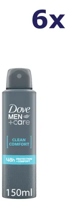 Produktbild von 6x Dove Deo-Spray 150 ml Men+Care Clean Comfort