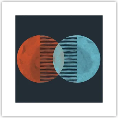 Produktbild von Poster - Poster ohne Rahmen - Geometrie Abstraktion Minimalismus - 30x30 cm - Wand Bild - Wanddeko - Wandbilder - Kunstposter - Wandposter - Bilder - Kunstdruck - Wanddekoration - P2XAC30x30-5042