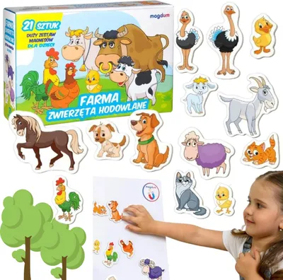 Zdjęcie produktu dla Zestaw Magnesów Zwierzęta Hodowlane Farma Urocze Obrazki Zestaw Układanka Mv 6032-13