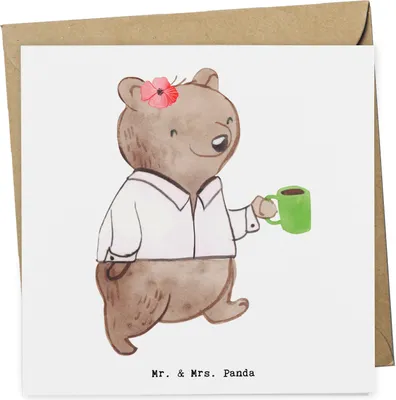 Produktbild von Mr. & Mrs. Panda Grußkarte Beamtin Herz - Weiß - Geschenk, Öffentlicher Dienst, Beamte, anlasskarte, Studium, faltkarte, Erfolgreich, doppelkarte, Glückwunschkarte