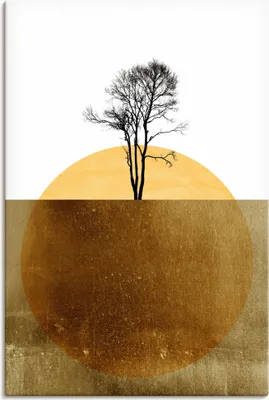 Produktbild von ARTland Leinwandbild Goldener Ozean Größe: 80x120 cm