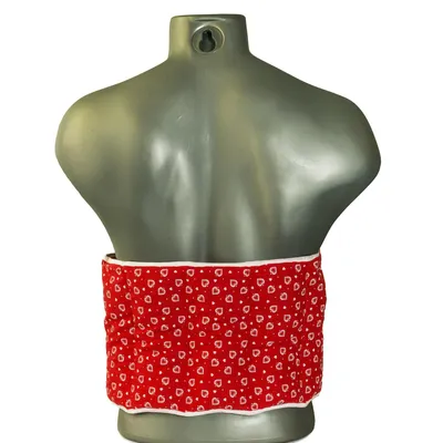 Produktbild von Kirschkernkissen. Gürtel mit Klettverschluss - ca. 135cm - 7-Kammer - Wärmekissen Rücken Wärmegürtel XXL Körnerkissen - Herzen-rot