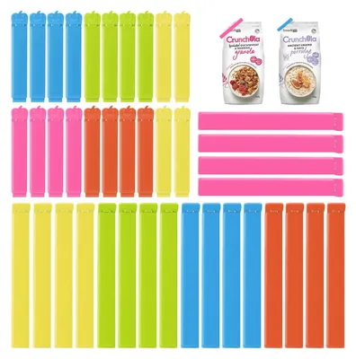 Image de Pinces de fermeture réutilisables - Pour sachets et sacs - 40 pièces - 7 cm et 11 cm - Assorties