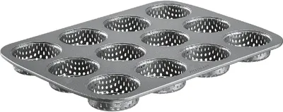 Produktbild von Westmark Mini-Burger Bun Backblech 12 Nester, grausilber