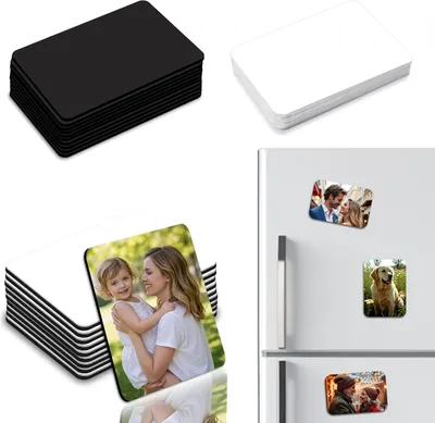 Produktbild von Personalisierte Kühlschrankmagneten - Dekoration - 10 Stück - Weiß - Metall - 5 x 7,5 cm