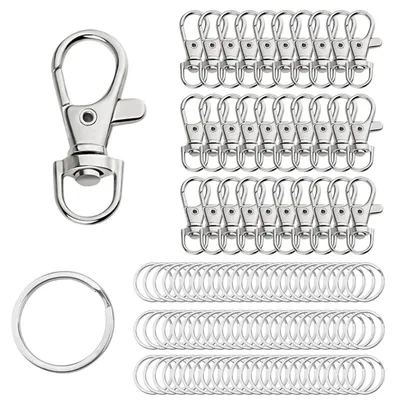 400 Dreh-Karabinerhaken, Silber, D-Ring, 20 mm Ring, DIY