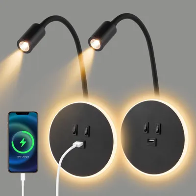 Productafbeelding van Led-leeslamp zwanenhalslamp flexibel 3 W + 9 W met USB-oplaadaansluiting