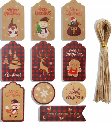 Produktbild von Tischkarten für Geschenke Schneemann-Weihnachtsbaum-Gnom 50 Stück