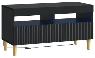 Obrázok produktu pre vidaXL TV skrinka s LED osvetlením, čierna, drevovláknitá doska