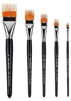 Produktbild von Kunstbedarf Aquarellpinsel Set, 5 Stück Premium Künstlerpinsel für Einzigartige Textureffekte, Pinsel Ideal für Aquarell, Pinselset Acrylfarben und Öl, für Anfänger und Profis