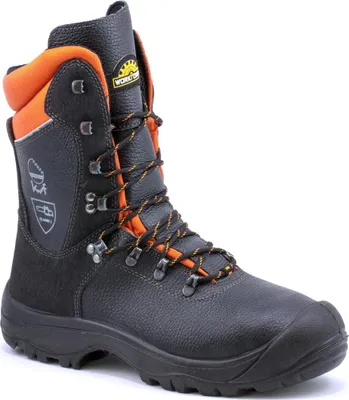 Produktbild von WorkPower Rual-Tex Schnittschutzstiefel Little Forest S3 Gr. 44 schwarz/orange