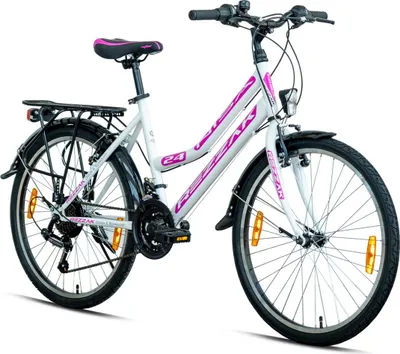Produktbild von 24 zoll Kinderfahrrad Mädchenfahrrad  City Bike Strassenzugelassen Weiss Pink neu