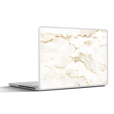 Produktbild von MuchoWow® Laptop Aufkleber Sticker Cover Marmor - Limette - Gold - Luxus - Marmoroptik - Weiß 30x22 cm - Laptop-Sticker
