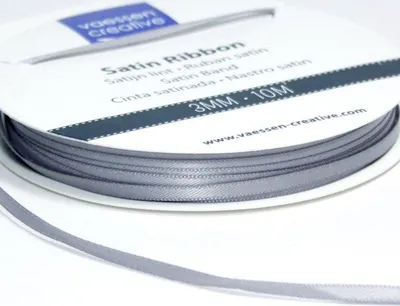 Obrázek produktu pro Vaessen Creative | Saténová stuha 3 mmx10 m stříbrná
