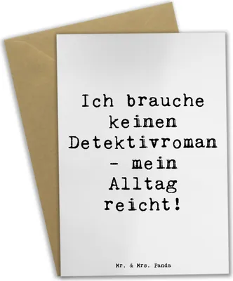Produktbild von Mr. & Mrs. Panda Grußkarte Spruch Detektivin Alltag - Weiß - Geschenk, Deduktion, Neugier, Alltagsermittlerin, Beruf, Geheimnisse, weihnachtskarten, einladungskarten