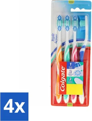Obrázek produktu pro Colgate Triple Action zubní kartáčky střední sada 4 ks - hodnotné balení - 4 kusy