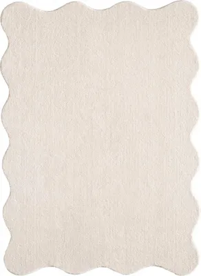 Produktbild von Teppich beige weicher shaggy mit moderner Wellenform Größe - 140 x 200 cm