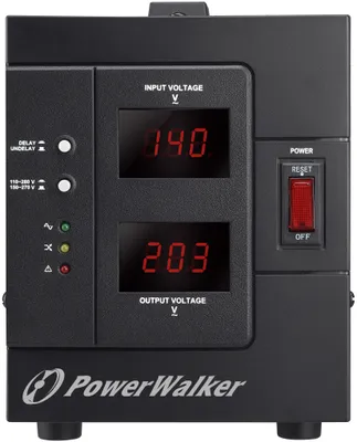 Zdjęcie produktu dla PowerWalker AVR 2000/SIV, 230 V, 50/60 Hz, 2 kVA, 1600 W, 2 x gniazdo sieciowe, Typu F