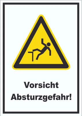 Produktbild von Vorsicht Absturzgefahr Aufkleber A9 (37x52mm)