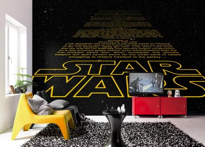 Produktbild von Komar Fototapete "Star Wars Intro", schwarz/gelb, Star Wars Saga, galaktischem Design, 368 x 254 cm