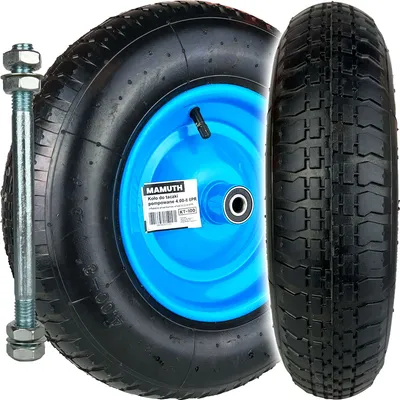 Zdjęcie produktu dla Koło do taczki pompowane z osią 4.00-8 6PR KT-100 MAMUTH 390mm oś 160mm