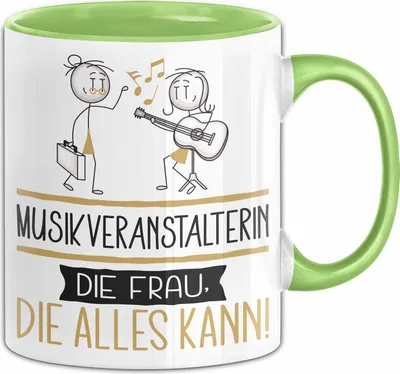 Produktbild von Musikveranstalterin Geschenk Tasse Becher Die Frau Die Allen Kann Geschenkidee für eine Musikveranstalterin Lustig (Grün)