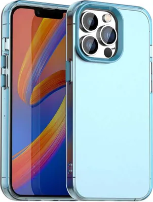 Produktbild von Handyhülle für iPhone 13 Pro Schlank Durchscheinend Matt Stoßfest Schutzhülle Blau