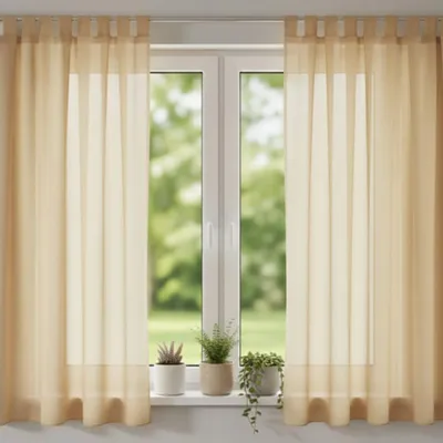 Produktbild von Schlaufenschal "Marco" 145x142 cm beige - Vorhang von Albani