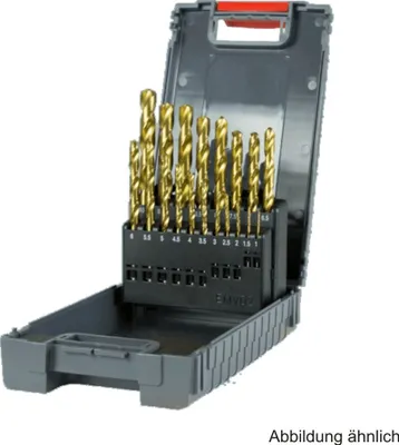 Produktbild von HSS TiN Spiralbohrer-Set, 19-tlg., Ø 1 bis 10 mm
