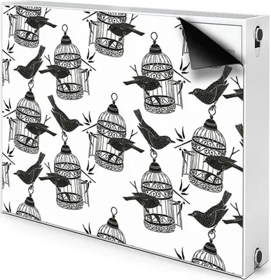 Obrázok produktu pre Magnetický kryt na radiátor Kryt na radiátor 80x60 cm - Klietky, Vtáky