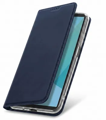Image de Dux Ducis, coque de protection Skin Pro pour le Sony Xperia 10 VII, avec porte-cartes et support vidéo, couleur bleu marine