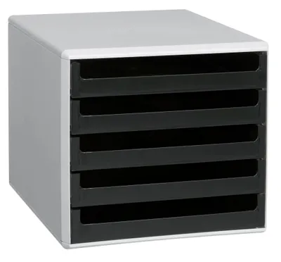 Produktbild von M&M Schubladenbox schwarz 30050901, DIN A4 mit 5 Schubladen