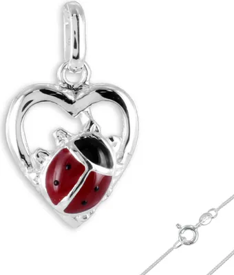Produktbild von Kinderkette Silber Marienkäfer Kinder Kette Anhänger Kinderschmuck