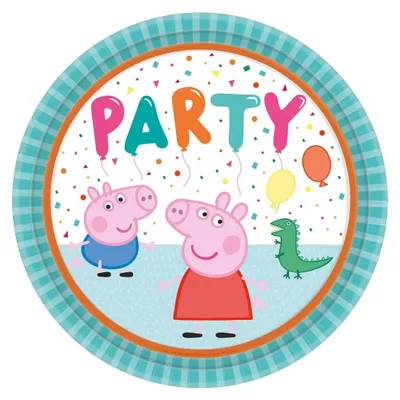 Obrázek produktu pro Papírové talíře Peppa Pig Confetti, balení po 8 kusech, 23 cm