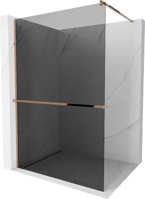 Immagine prodotto di Mexen Kioto+ parete doccia con mensola Walk-in 100 x 200 cm, grafite, oro rosa - 800-100-121-60-40